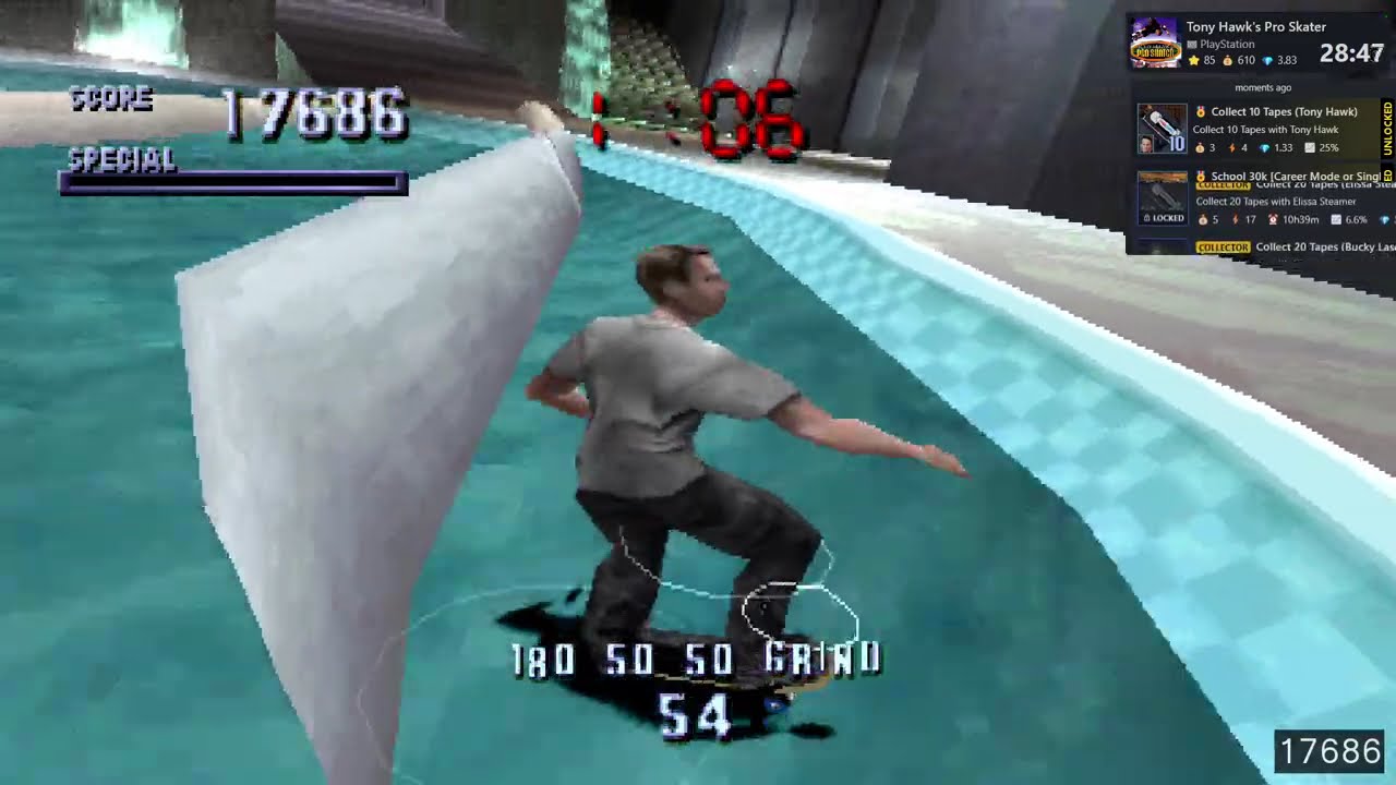 Tony Hawk's Pro Skater 1 (PS1) - TONY 100 % Part 1 - Back To Basics (RetroAchievements)