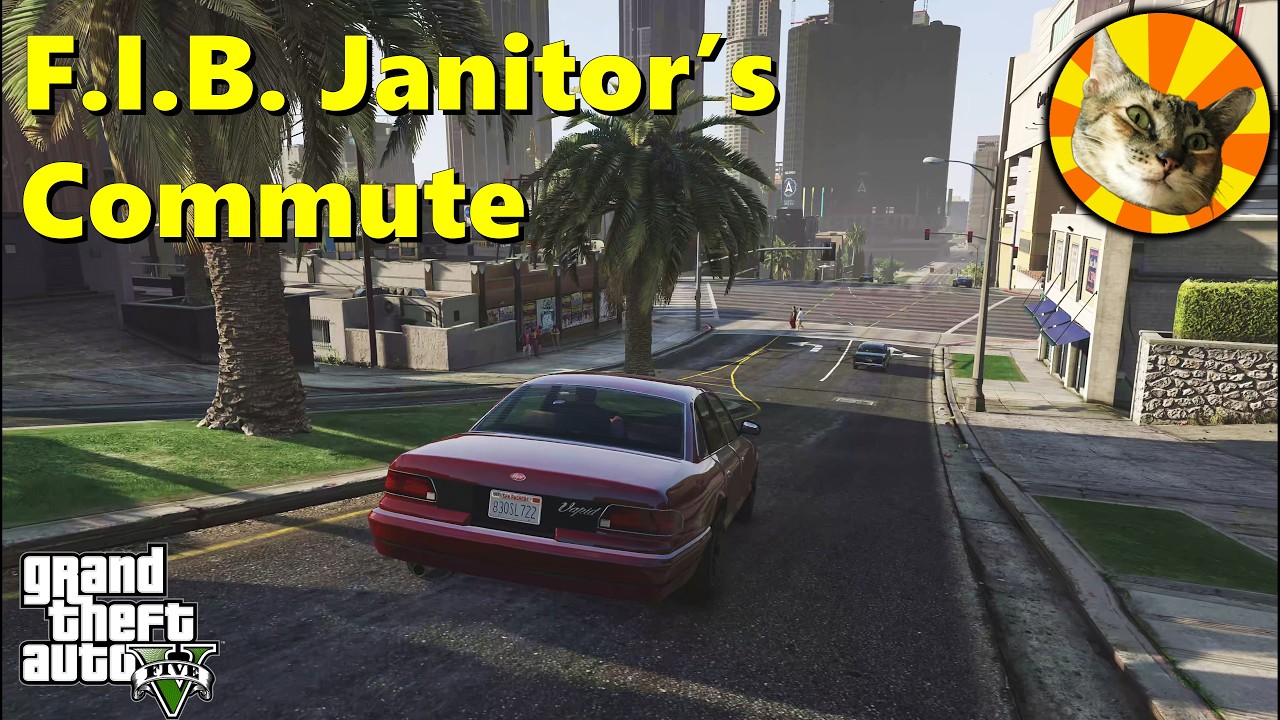 FIB janitor drives to work | GTA V driving roleplay