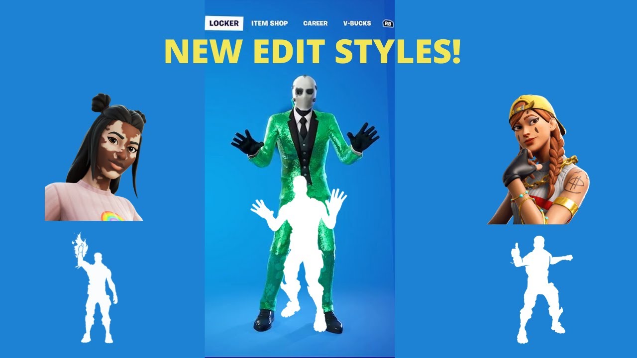 New Edit Styles Showcased With Rare Emotes In Fortnite Locker Showcase