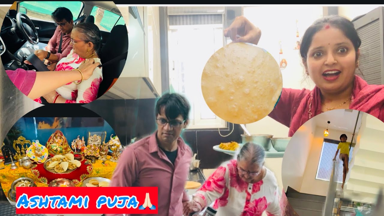 Ashtami pooja…. Itni badhi puri phli bar bnai……😱😱😱😂😂