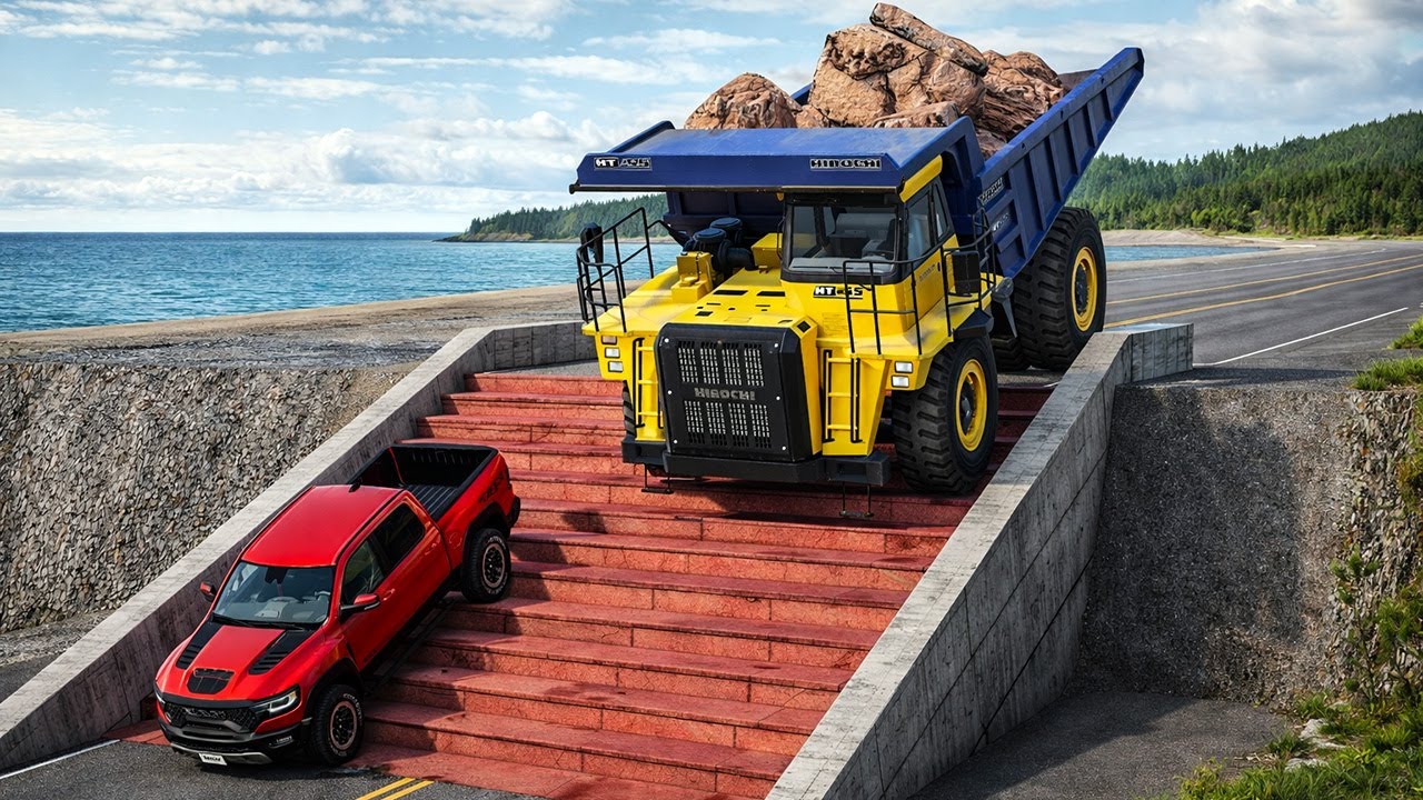 Cars vs Stairs on The Road 🎢 Challenge BeamNG Drive!