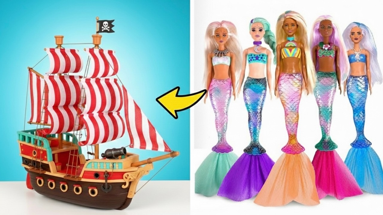 Déballer Barbie Color Reveal série sirènes. Maquillage et accessoires pour poupées
