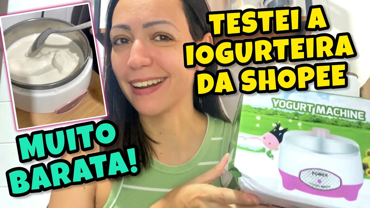 TESTEI A IOGURTEIRA BARATINHA DA SHOPEE! R$55 PASSO A PASSO IOGURTE NATURAL CASEIRO 