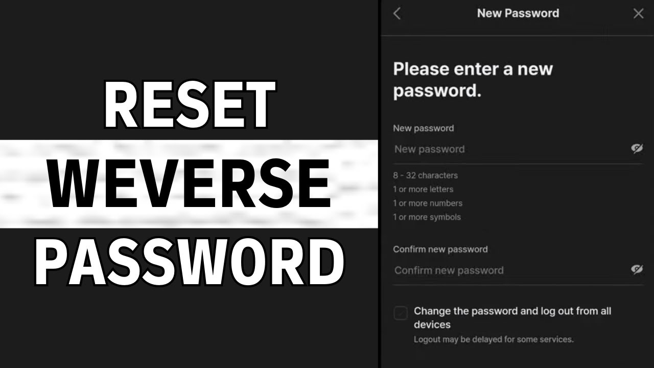 How To Reset Weverse Password