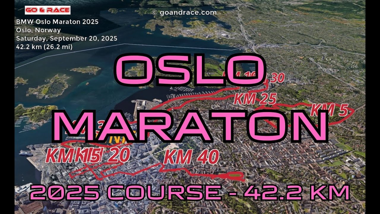 BMW Oslo Maraton 2025: 3D Video Course Map | 42.2 km - Oslo