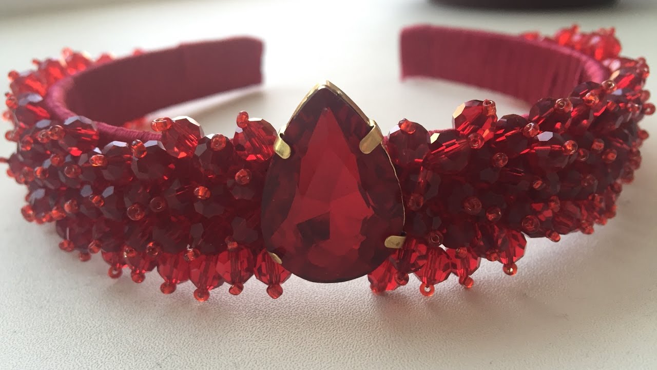 DIY ободок из стеклянных бусин