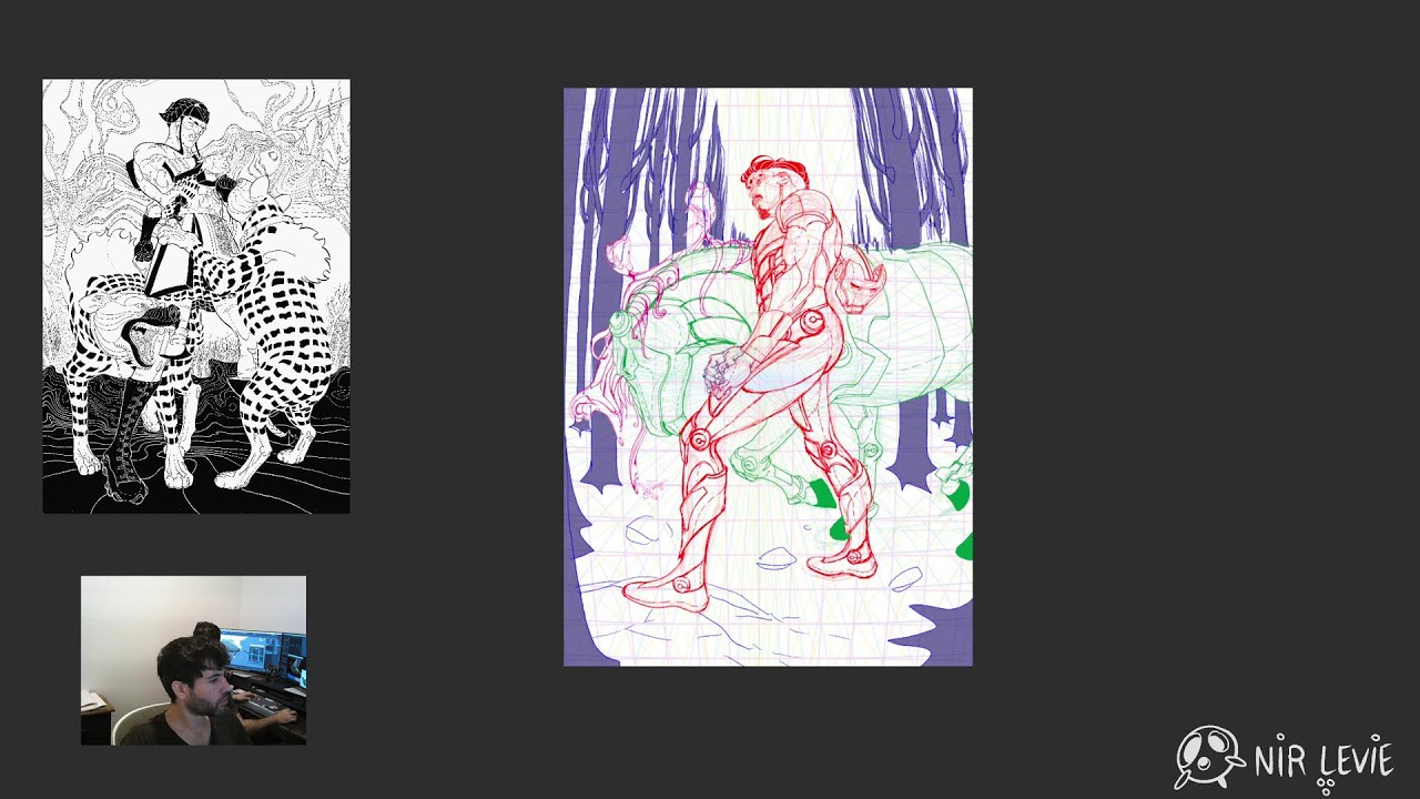 Working on new comic pages (silent stream).