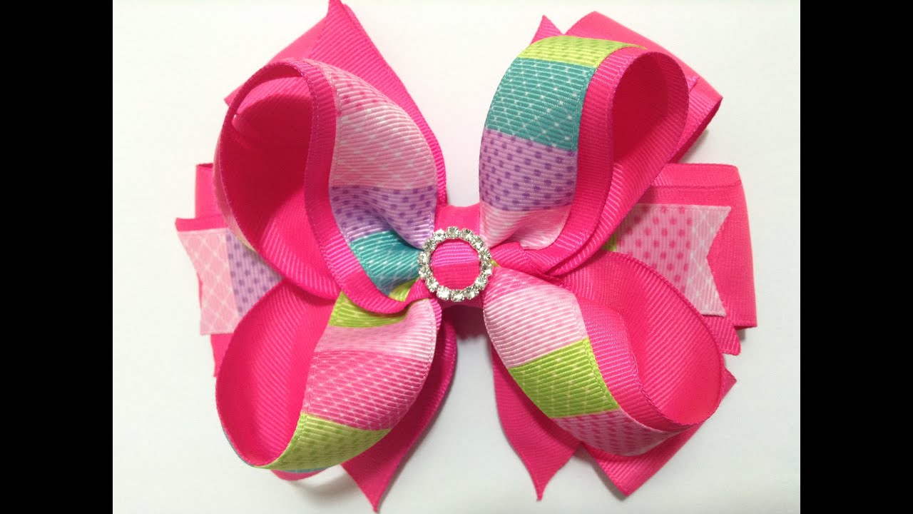 Moño  Boutique rosa elegante  con centro brillante VIDEO No. 335
