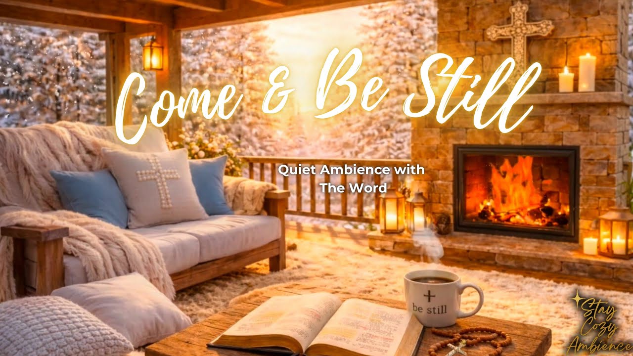 Be Still Time with the Word ❄️ Cozy Winter Fireplace Worship & Bible Study Ambience