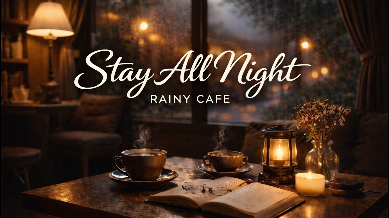 Stay All Night ☕ Rainy Cafe Ambience for Sleep, Study & Relax (2 Hours)