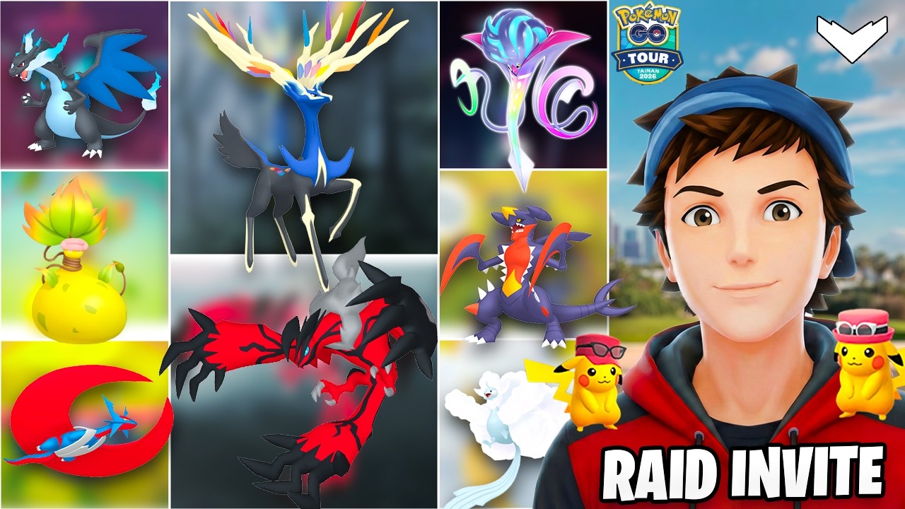 Mega Dragonite, Xerneas, Yveltal and Mega Raid invite | Kalos Tour raids  | Pokemon Go | Clu