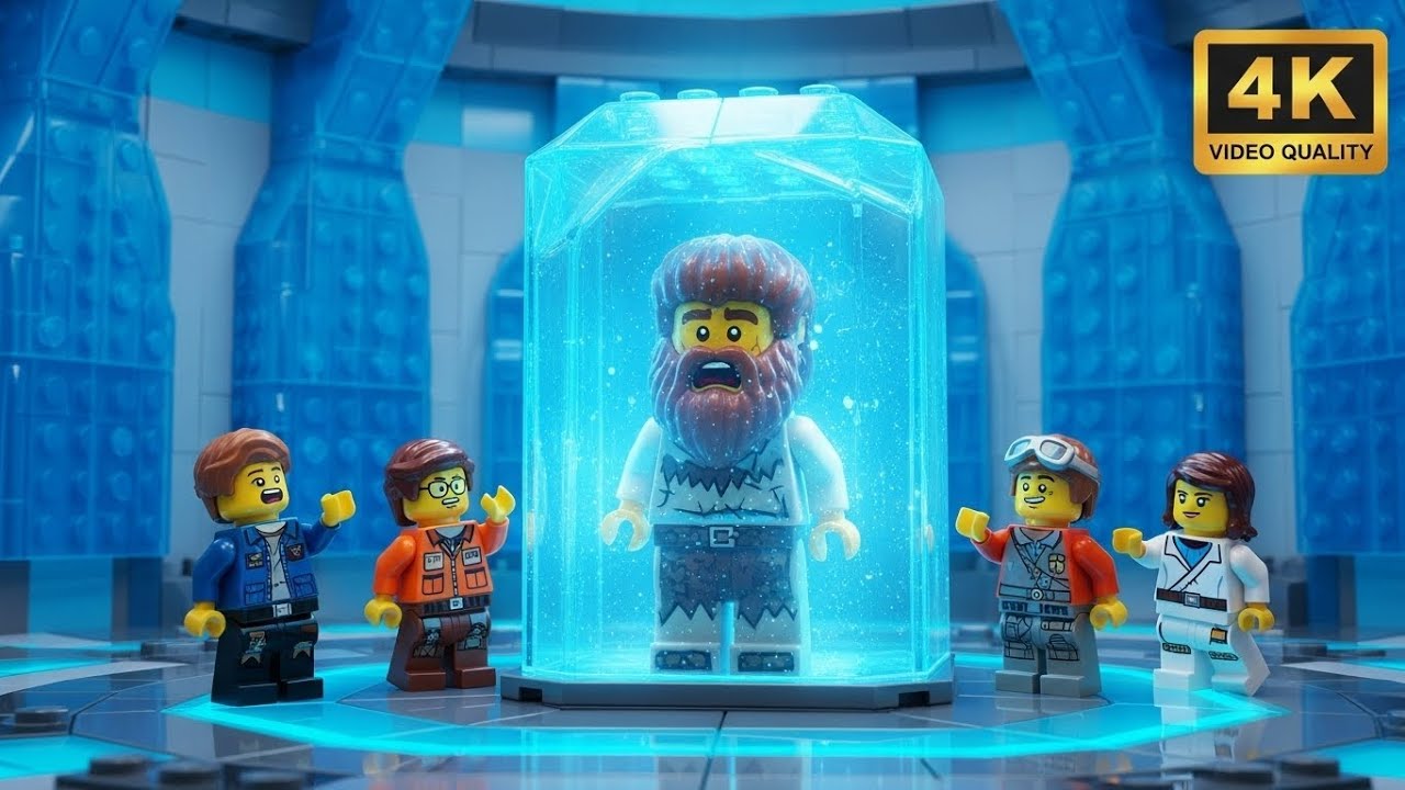 Finding a Frozen Caveman Near the LEGO City Arctic Base! 🧊👨‍🦱🔦