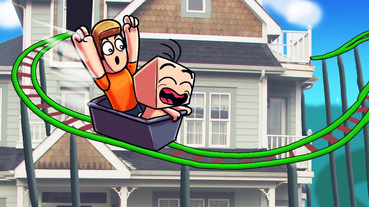 Minecraft | Who's Your Daddy Family? How to Make an Indoor Rollercoaster! (Baby Theme Park)