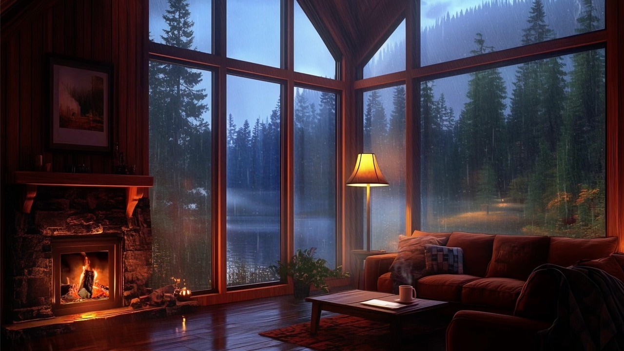 Rain Sounds at a Cozy Lake House 🌧️ 🏡 | 4 Hours Relaxing Sounds for Deep Sleep
