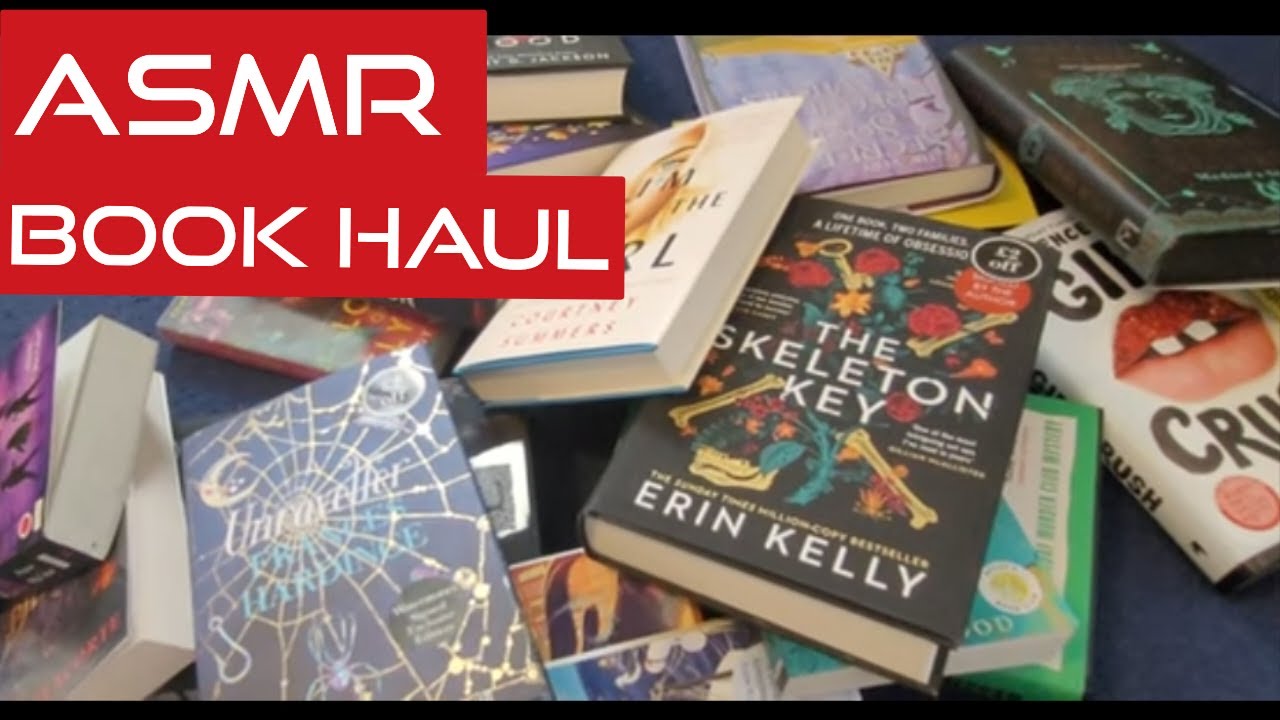 ASMR New Book Haul  - Whispering Tapping Scratching Page Turning Tracing etc !