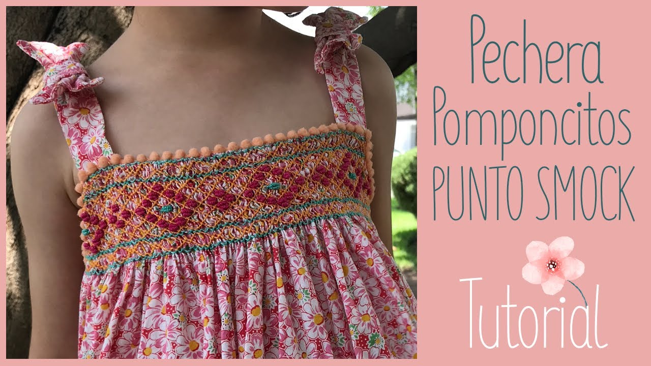 Cómo BORDAR PECHERA POMPONCITO punto smock