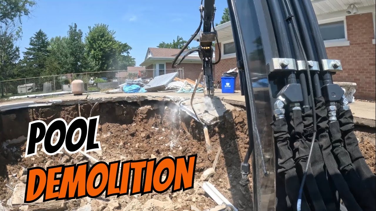 Demolishing a 40-Year-Old Swimming Pool