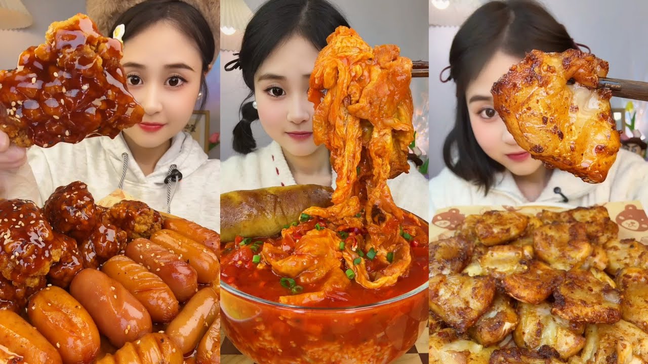 ASMR EATING SPICY AND HOT Korean Noodles 먹방 | Chinese Spicy Food ASMR 중국먹방 | ASMR Eating Video