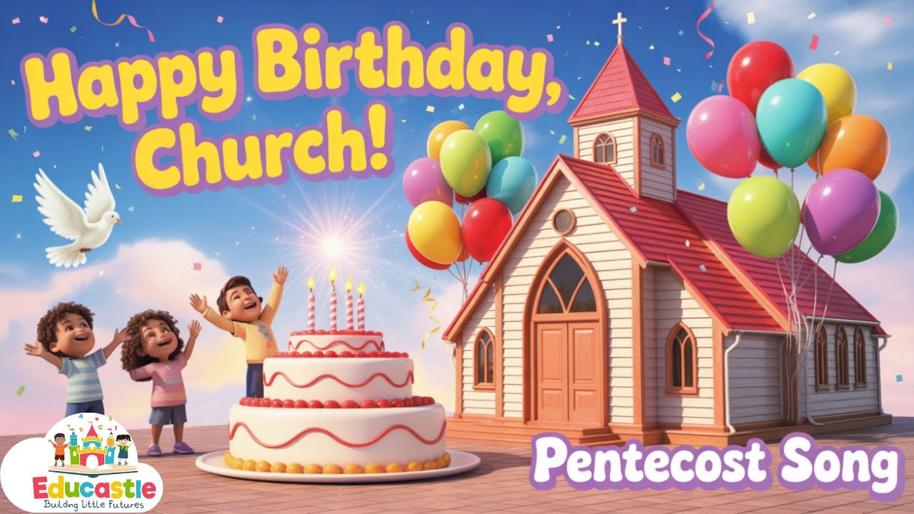 Pentecost for Kids 🎂 Happy Birthday Church Song 🎶Christian songs | Bible Songs pinksteren Educastle