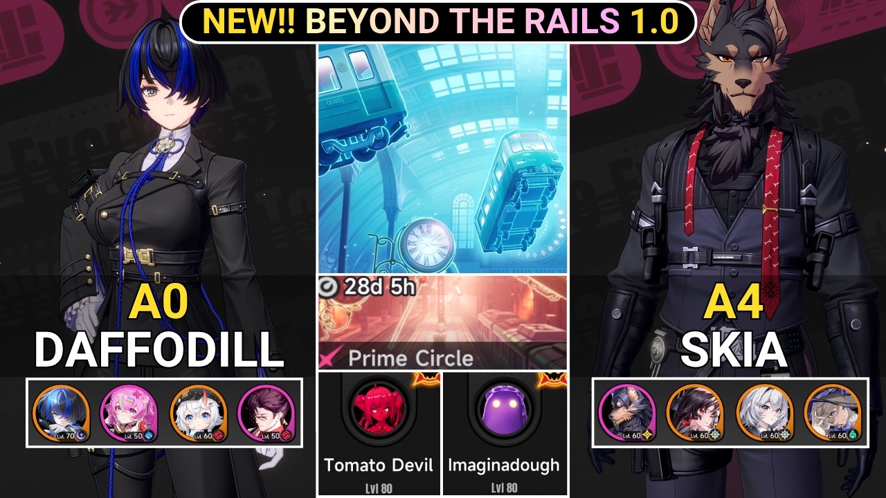 A0 Daffodill & A4 Skia VS Stage 9 Prime Circle! ALL F2P WP! | Beyond The Rails NTE 1.0