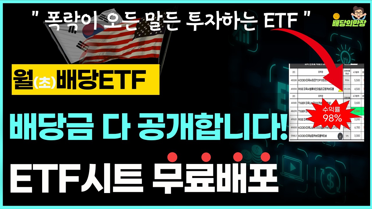 월배당ETF 배당금확정공시!  ETF배당 구글시트까지 무료 배포합니다.