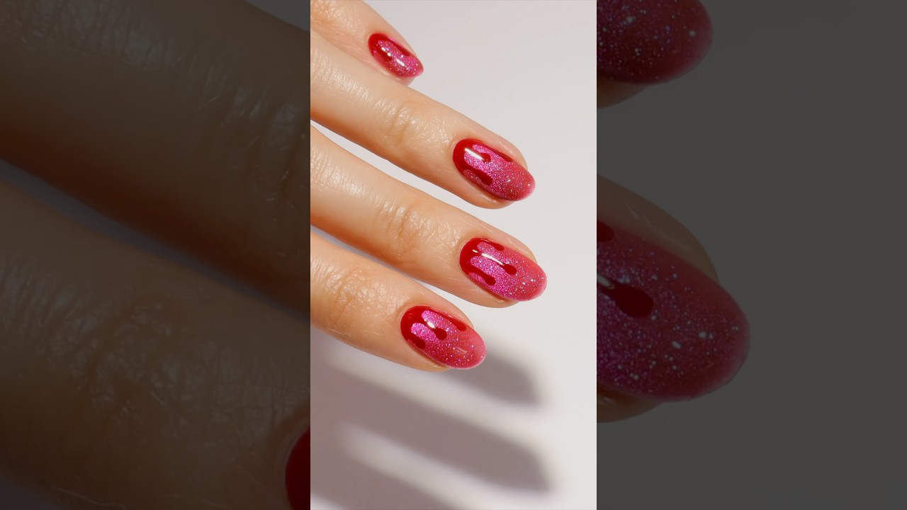 Blood drip nails but make it&rsquo;s cute 💖 #halloween #halloweennails #nailart