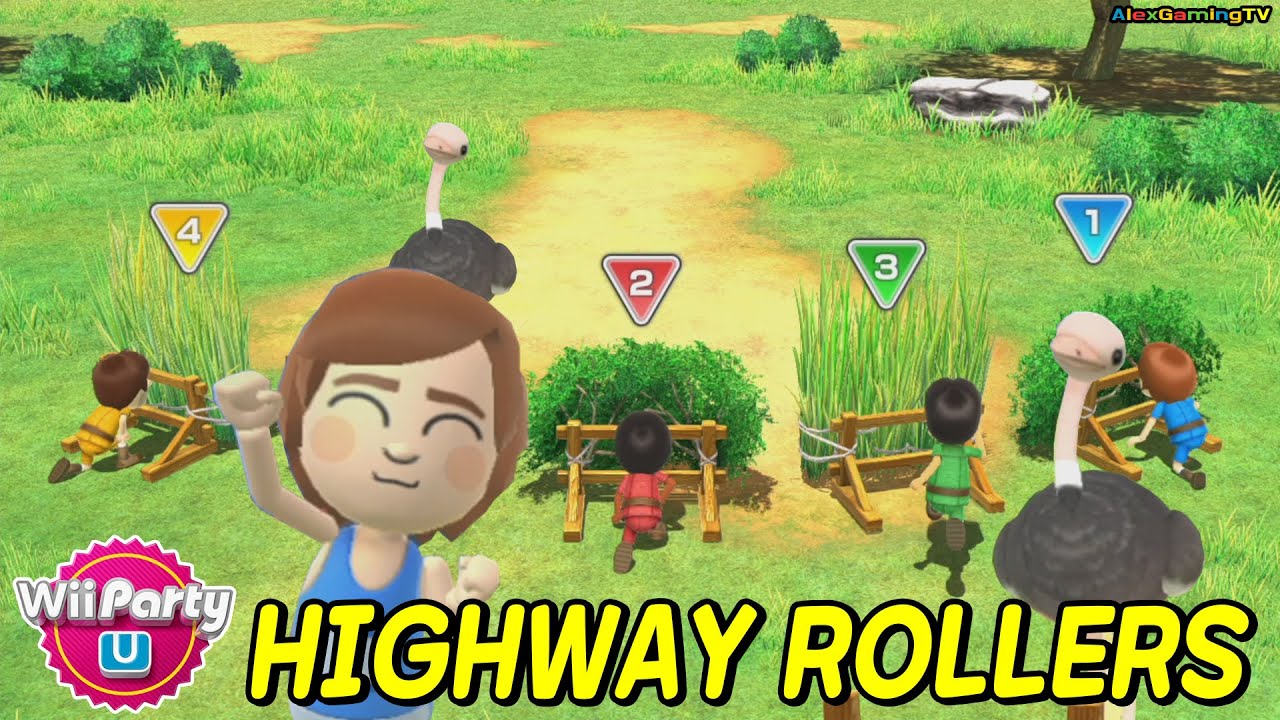 Wii Party U - Highway Rollers (Master com) Susie vs Steven vs Hyun-woo vs Andre | AlexGamingTV
