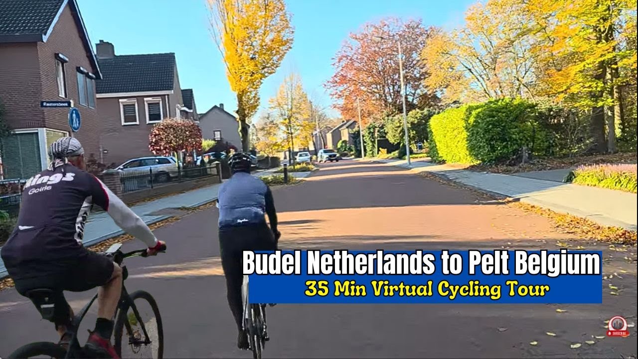 Virtual Cycling Tour from Budel Netherlands to Pelt Belgium | Scenic 4K Ride