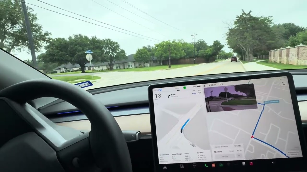 2023 Tesla Model Y drives thru two roundabouts and parks  itself!! FSD is AMAZING!! #ev #tesla #fsd