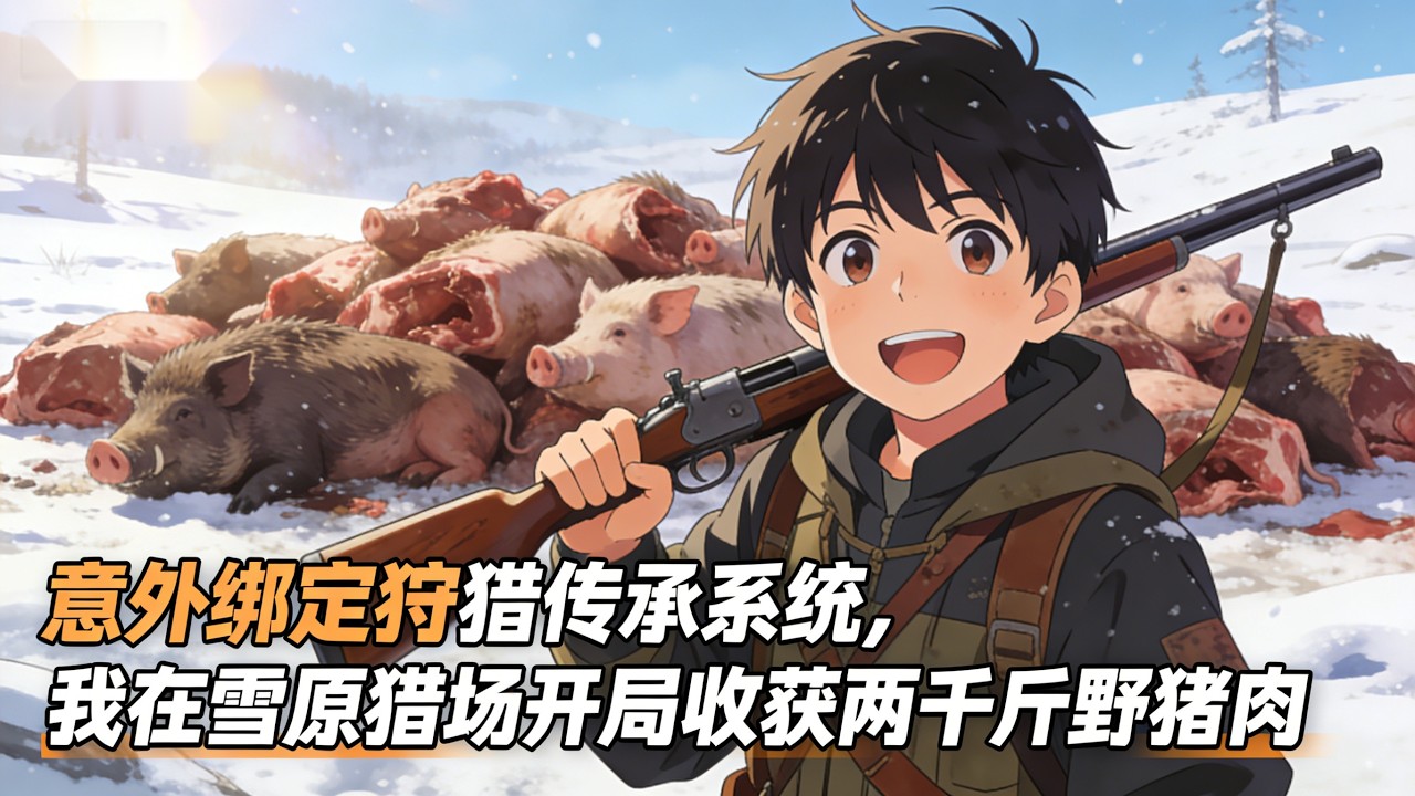 意外綁定狩獵傳承系統，我在雪原獵場開局收穫兩千斤野豬肉。系統加持陷阱精妙，野豬群排隊送上門 #漫画解说 #小说推荐 #都市 #玄幻