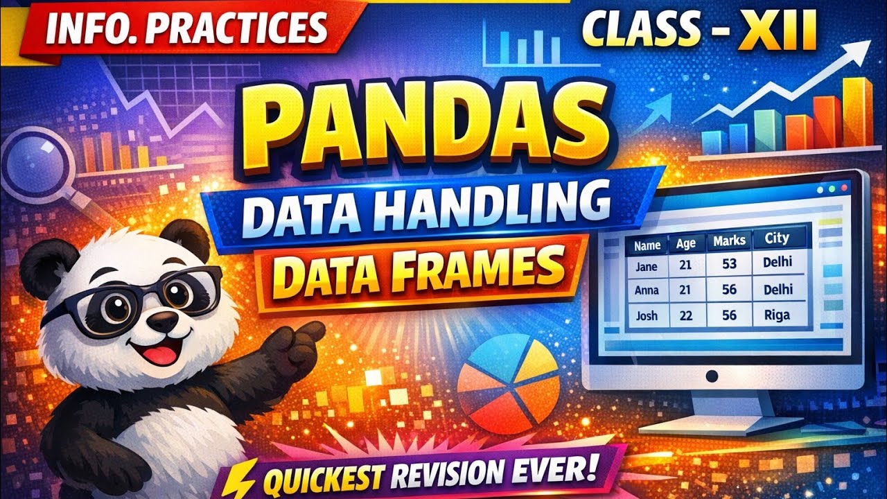 Pandas Data Frames in 15 Minutes | Class 12 Information Practices | Quickest Revision Ever