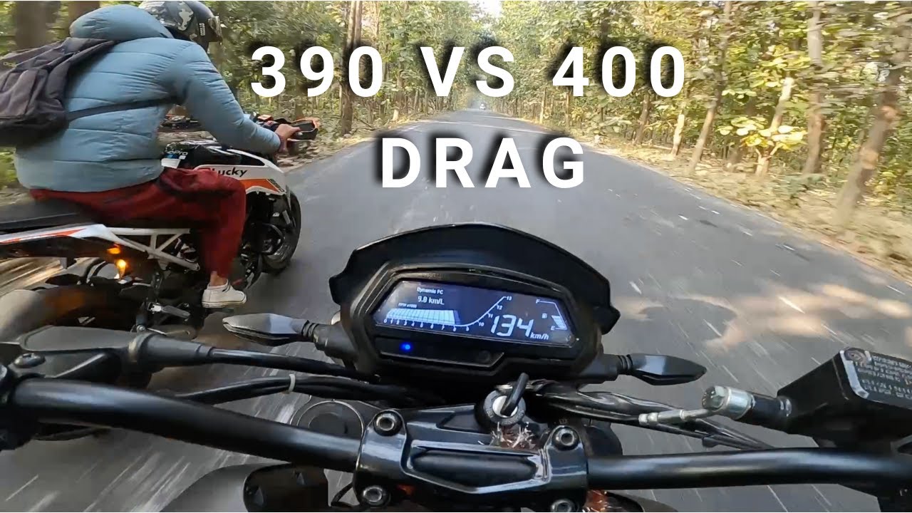 KTM Duke 390 vs Bajaj dominar 400 bs6 drag race.