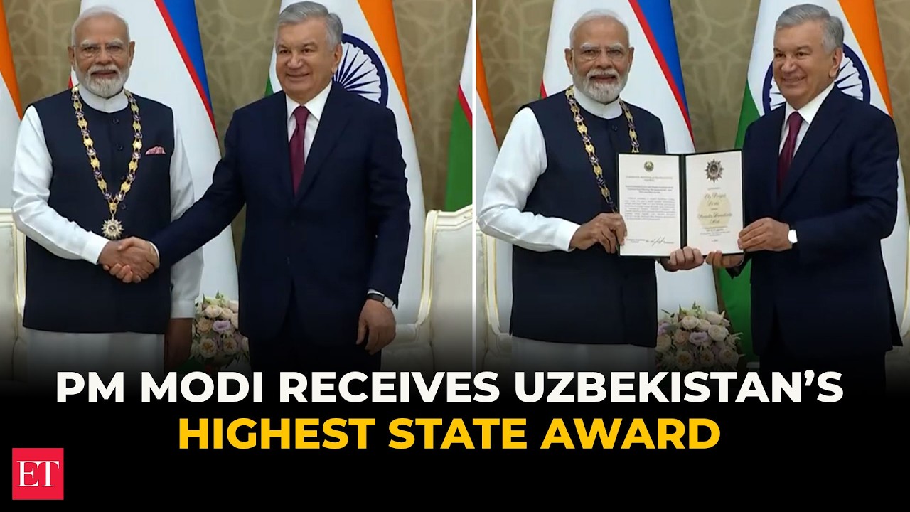 PM Modi receives Uzbekistan&rsquo;s highest state award, &lsquo;Oliy Darajali Dustlik&rsquo;, in Tashkent