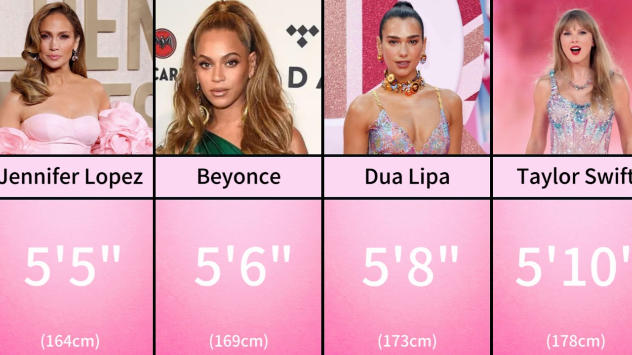 Famous Female Singers Height  Comparison