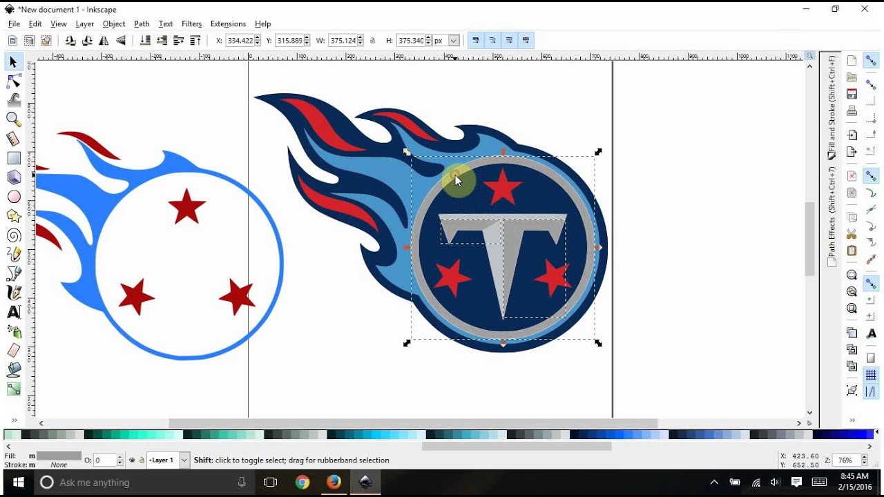 Tracing a 5 color logo in Inkscape