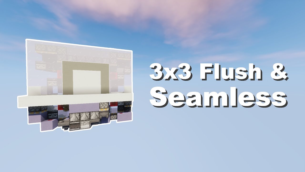 Flush and Seamless 3x3 Piston Door / Minecraft Tutorial