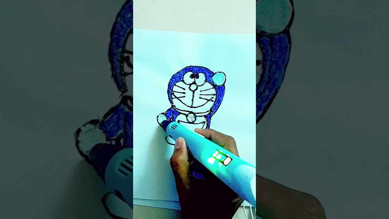 Diy doremon 3Dpen art |easy doremon 3dpen drawing #art #3d pen #3dart #diy #doraemon 