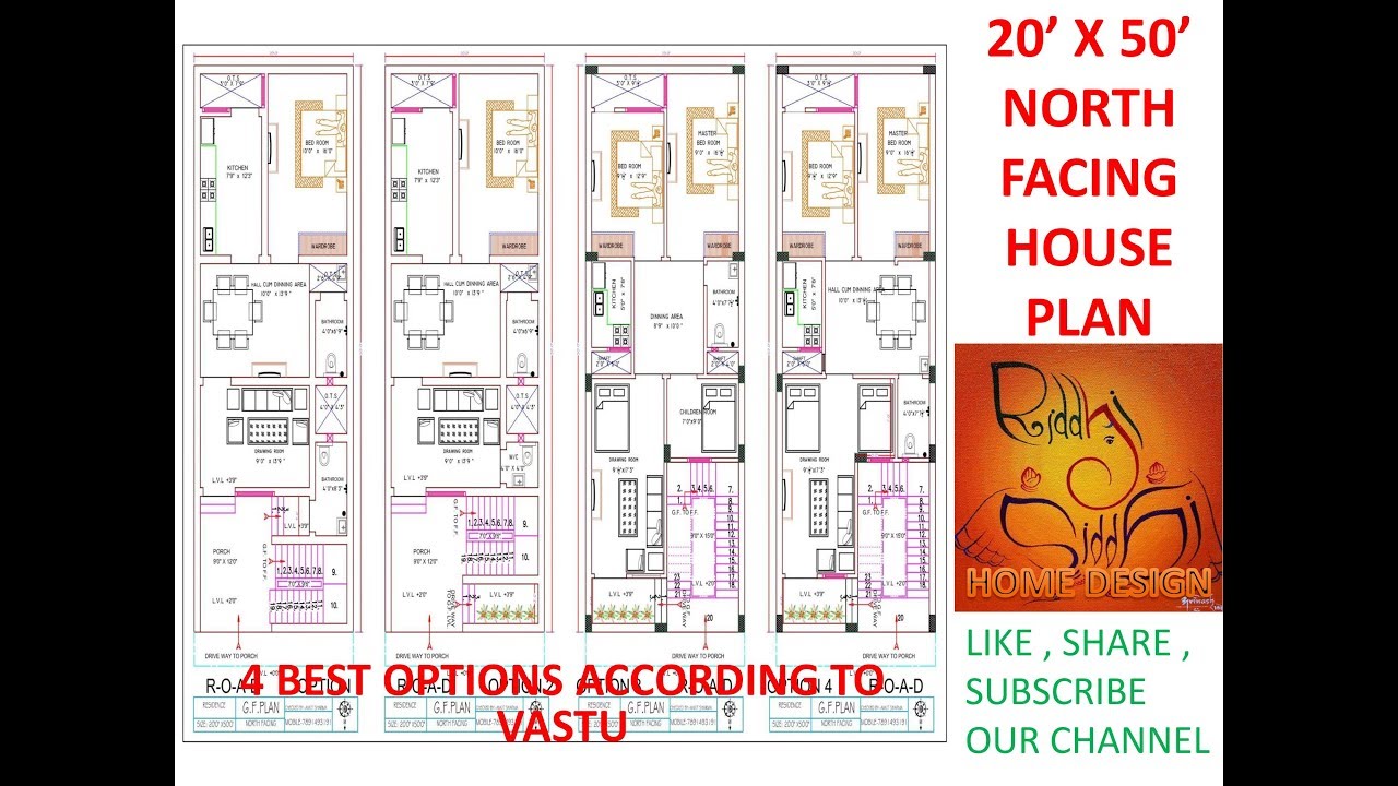 4 BEST OPTIONS FOR 25' x 35' north FACING PLOT ACCORDING TO VASTU
