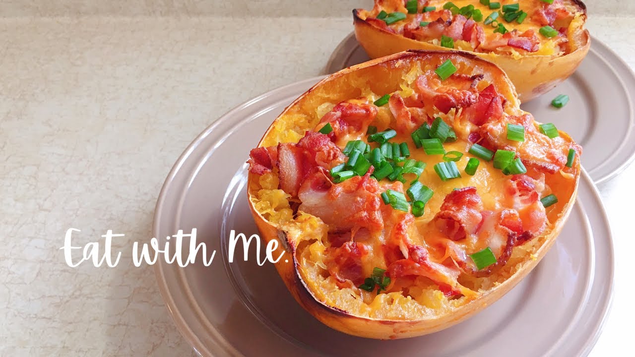 烤芝士培根金丝瓜 | Spaghetti squash with cheese bacon