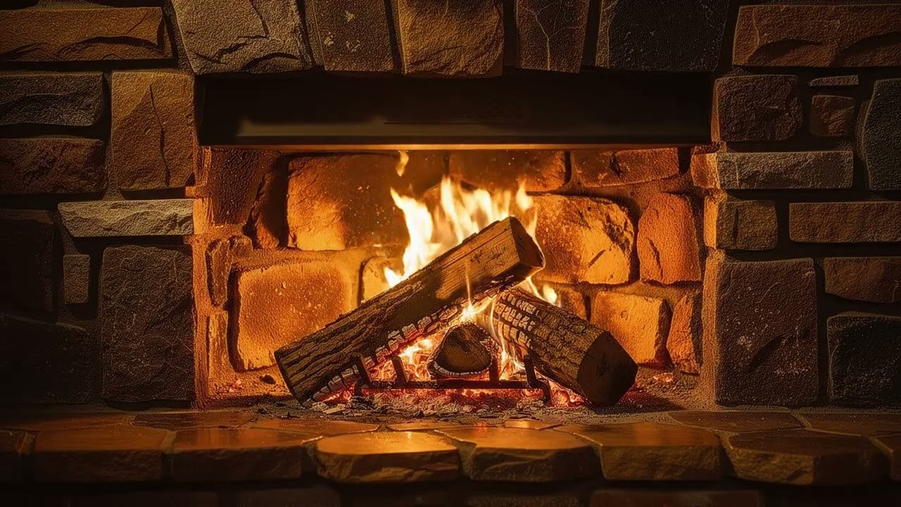 Ambient TV 4K HD - Ambiance TV 4K HD - Feu cheminée - Thème feu classique Apaisant Zoom buche