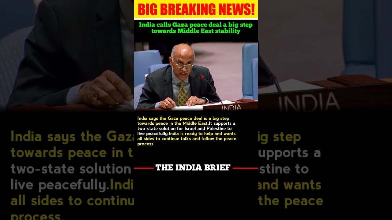 🕊️ India Welcomes Gaza Peace Deal, Calls It a Step Toward Middle East Stability 🇮🇳🌍