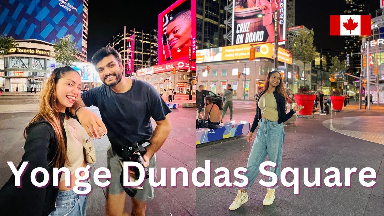 Going To Toronto Downtown For The First || Yonge Dundas Square || Downtown Vlog