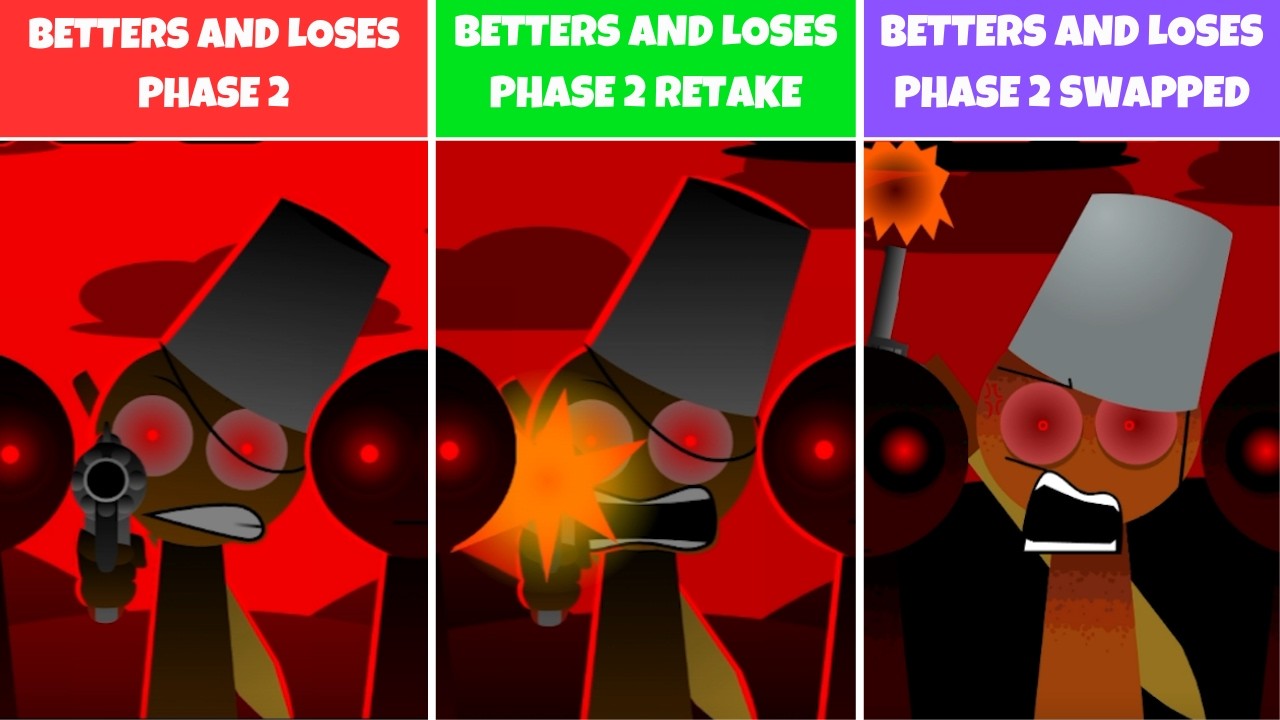 Incredibox Sprunki : Betters And Loses Phase 2 Vs Phase 2 Retake Vs Phase 2 Swapped #sprunki