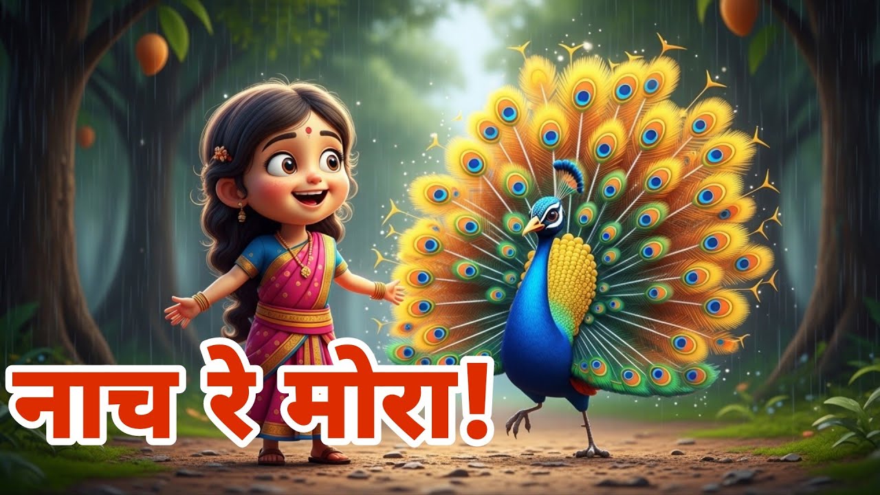 नाच रे मोरा आंब्याच्या वनात 🌧️🦚 | Marathi Balgeet | Kids Song non stop Rhymes.. #cartoon #funny 
