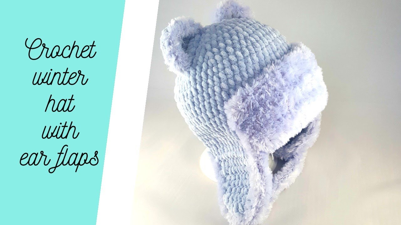 Crochet winter HAT with ear flaps / size 2-3 year / Trapper hat