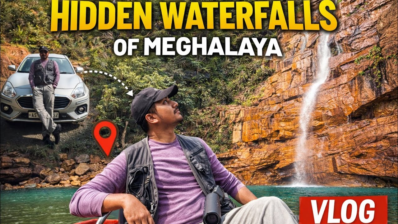 Umbyrlein Waterfalls. Road trip to #meghalaya #trending #travelvlog #viral #youtube #roadtrip #car 