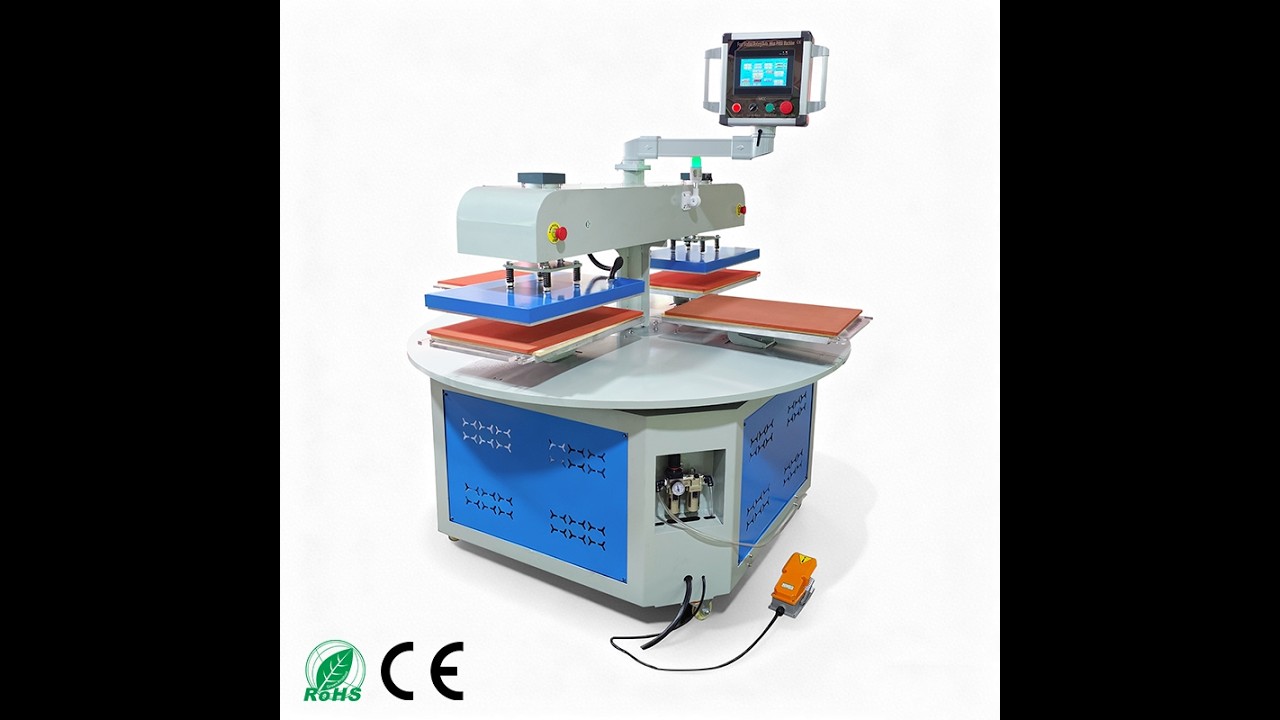 New 2 head 4 station heat press machine