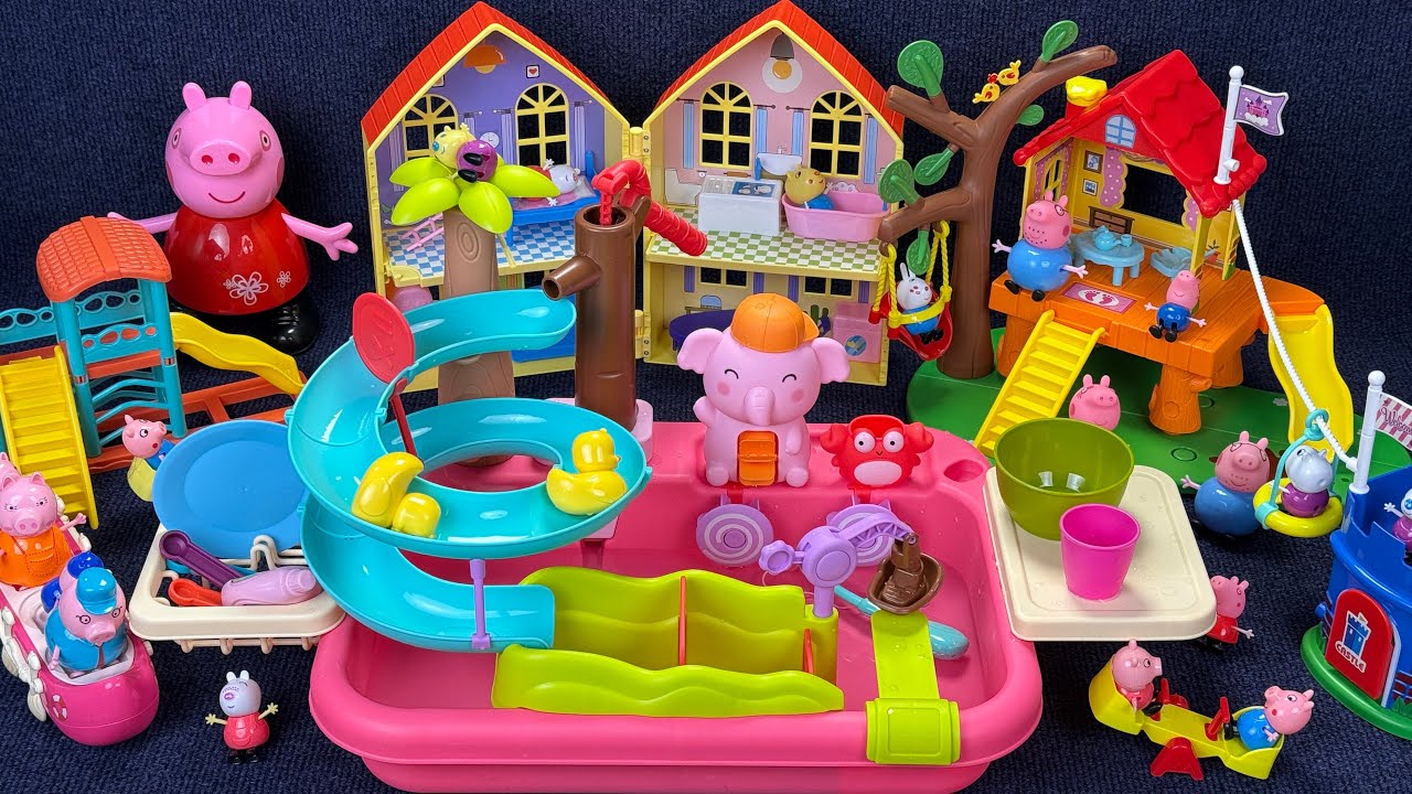 16 Minutes Satisfying with Unboxing Peppa Pig Castle Water Park Collection Toys Review ASMR