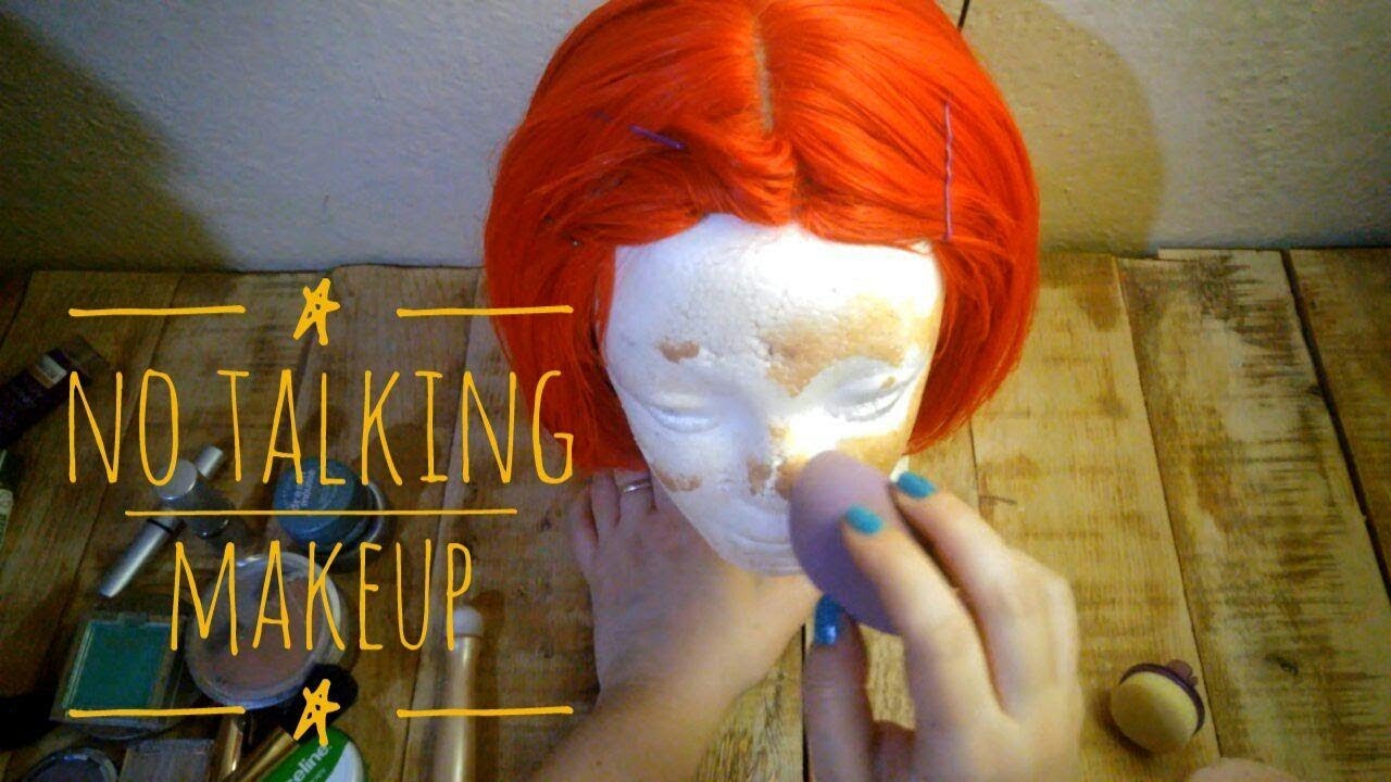 *ASMR* Applying makeup to a styrofoam head  [No Talking]