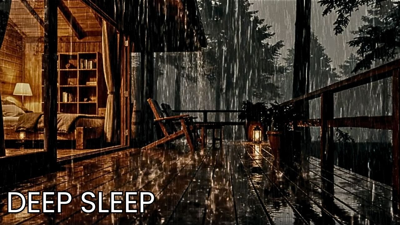 A Calm Rainy Forest Night 🌧️ Cozy Cabin Sounds for Restful Sleep